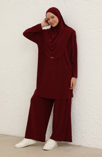 Oyya Pratik Eşarplı Sandy İkili Takım 228450-01 Bordo