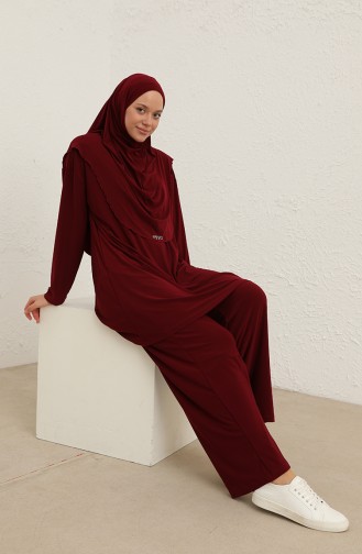 Oyya Pratik Eşarplı Sandy İkili Takım 228450-01 Bordo