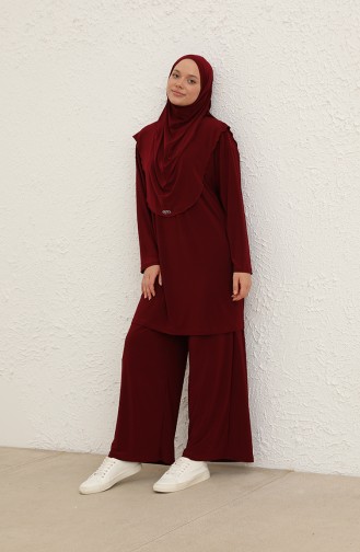 Oyya Pratik Eşarplı Sandy İkili Takım 228450-01 Bordo