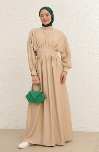 Beige Hijab Dress 228452-03