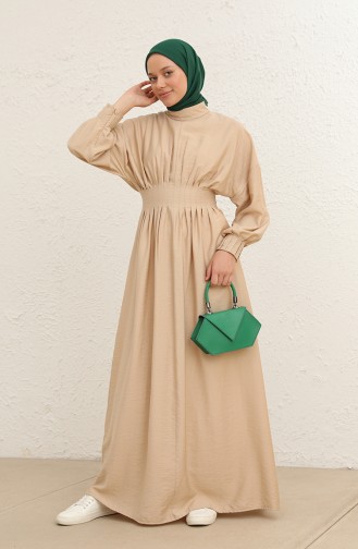 Beige Hijab Dress 228452-03