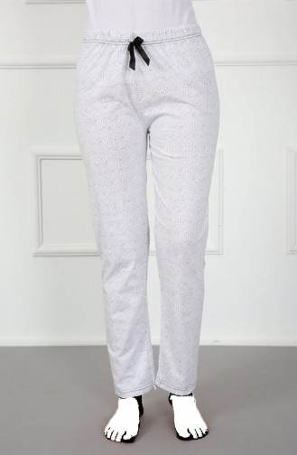 Akbeniz Kadın Pamuklu Alt Pijama 27427 Beyaz