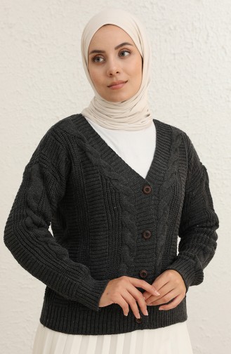 Triko Modelli Kısa Hırka 55513-02 Antrasit