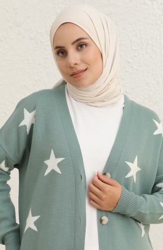 Unreife Mandelgrün Strickjacke 22149-03