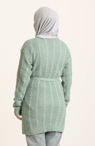 Triko Saç Örgü Hırka 55525-01 Mint Yeşili