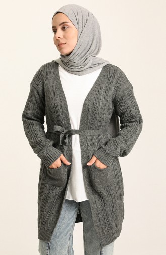 Dunkel-Grau Strickjacke 55525-03