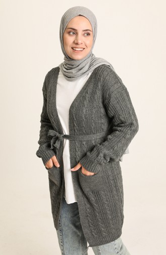 Dunkel-Grau Strickjacke 55525-03