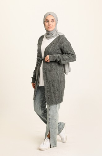 Dunkel-Grau Strickjacke 55525-03