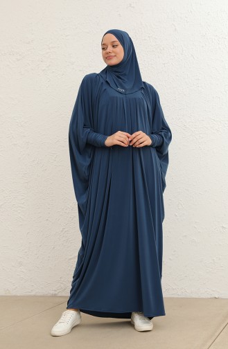 Petroleum Hijab Kleider 228446-03