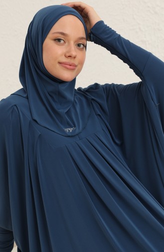 Petroleum Hijab Kleider 228446-03