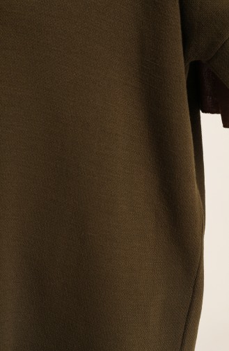 Triko Yırtmaçlı Tunik Pantolon İkili Takım 22154-04 Haki