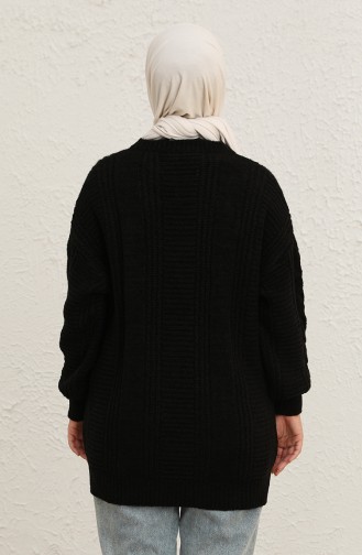 Triko Örgü Desen Tunik 22147-01 Siyah