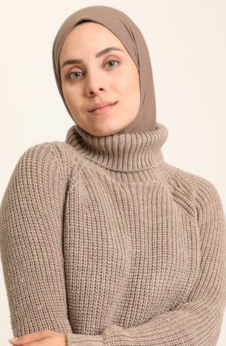 Balıkçı Yaka Tunik 55521-07 Vizon