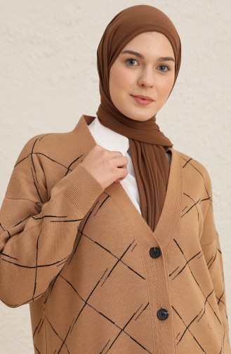 Milchkaffee Strickjacke 2027-01