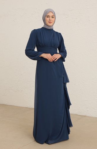 Indigo Hijab Evening Dress 5718-07