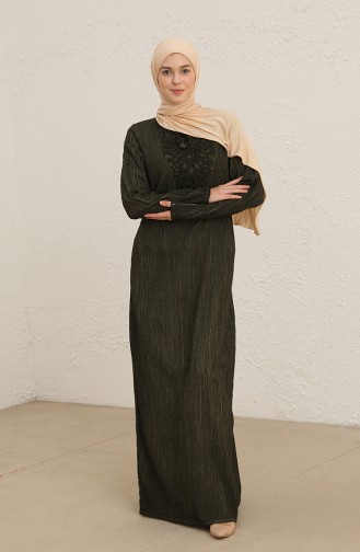 Khaki Hijab Dress 0999-02