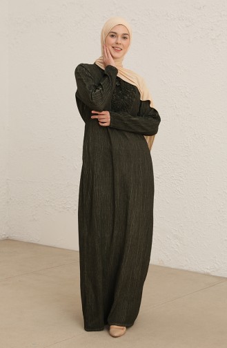 Khaki Hijab Dress 0999-02