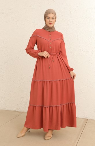 Beige-Rose Hijab Kleider 3120-02