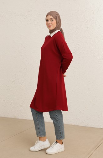 Mevsimlik Basic Tunik 8523A-01 Bordo