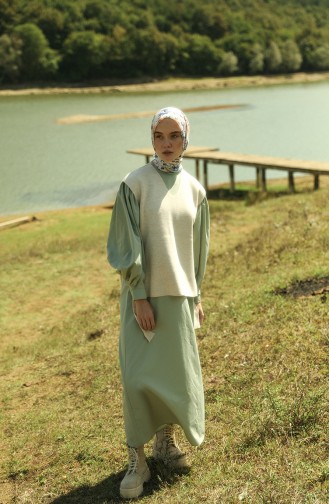 Green Hijab Dress 210698