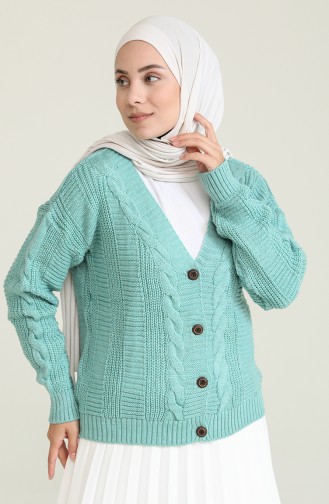 Triko Modelli Kısa Hırka 55513-06 Mint Yeşili