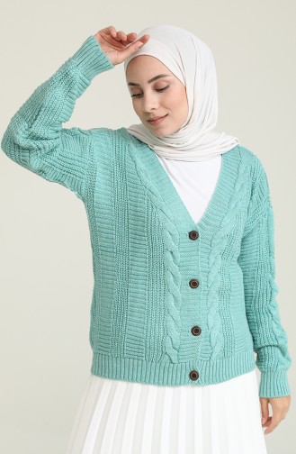 Triko Modelli Kısa Hırka 55513-06 Mint Yeşili
