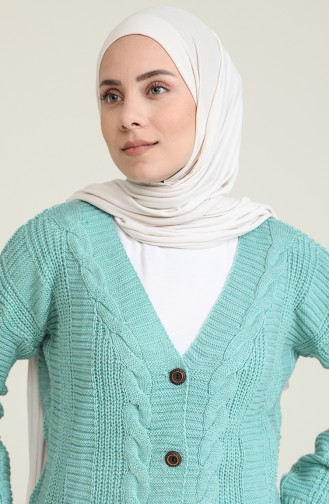 Triko Modelli Kısa Hırka 55513-06 Mint Yeşili