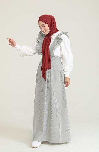 Schwarz Hijab Kleider 1814-01