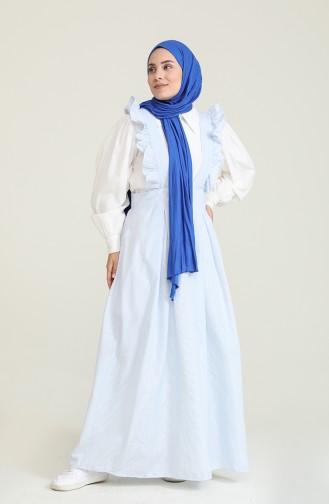 Blau Hijab Kleider 1814-02