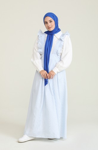 Blau Hijab Kleider 1814-02