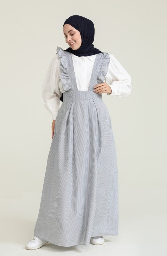 Striped Gilet Dress 1814-03 Navy Blue 1814-03