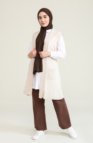 Gilet Sans Manches Beige 1002-018