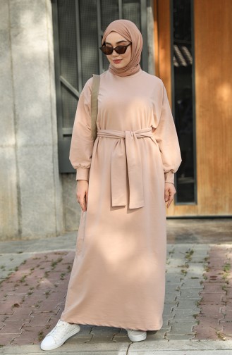 Cream Hijab Dress 000100-14