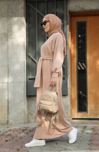 Cream Hijab Dress 000100-14