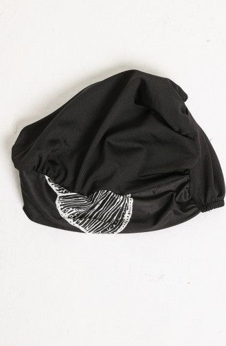 Schwarz Hijab Badeanzug 2208-01