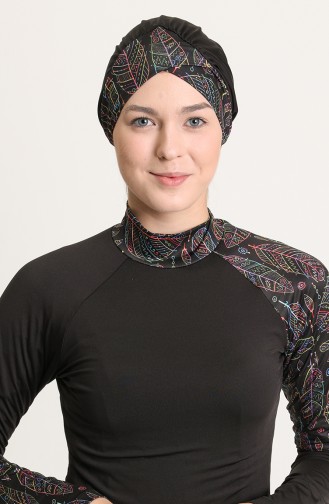 Schwarz Hijab Badeanzug 002-01
