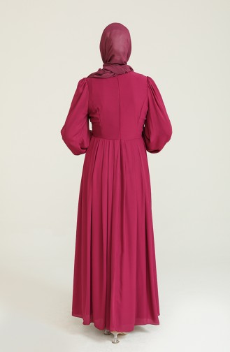 Plum Hijab Evening Dress 60282-02