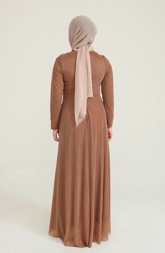 Milchkaffee Hijab-Abendkleider 5397-16