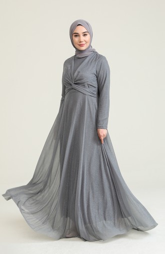 Grau Hijab-Abendkleider 5397-17