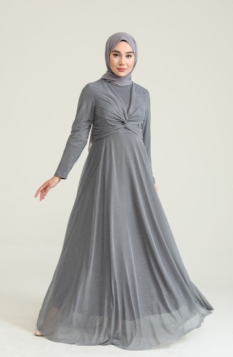 Grau Hijab-Abendkleider 5397-17