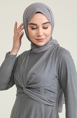 Grau Hijab-Abendkleider 5397-17