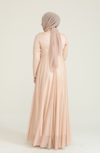 Salmon Hijab Evening Dress 5397-18