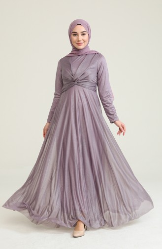 Light Lilac Hijab Evening Dress 5397-19