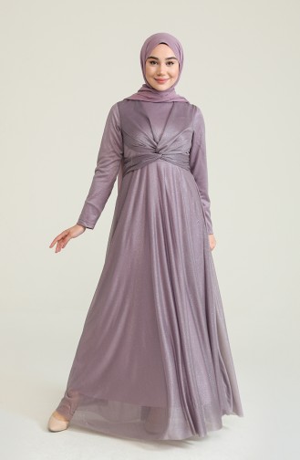 Light Lilac Hijab Evening Dress 5397-19