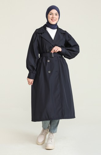 Trench Coat Bleu Marine 2404-01