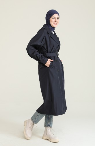 Navy Blue Trenchcoat 2404-01