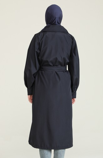 Navy Blue Trench Coats Models 2404-01