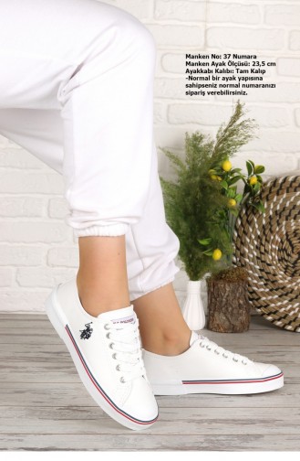 U S Polo Assn Penelope Wt Günlük Yürüyüş Kadın Spor Ayakkabı Beyaz