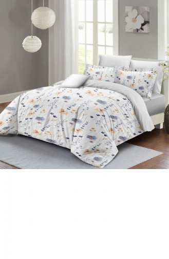 Monohome Soft Floral Luxury Çift Kişilik Pamuk Saten Nevresim Takımı