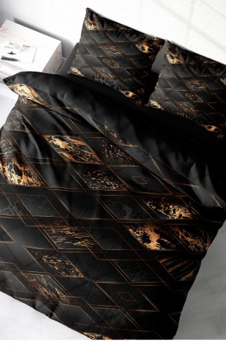 Monohome Black Suite 3D Pamuk Saten Çift Kişilik Nevresim Takımı